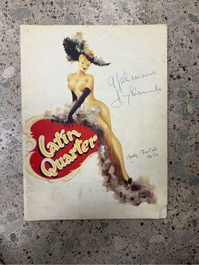 Antique 1958 Latin Quarter Program SIGNED by JIMMY DURANTE